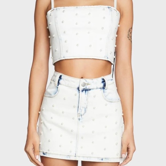 Jean set with pearls - Picture 5 of 8